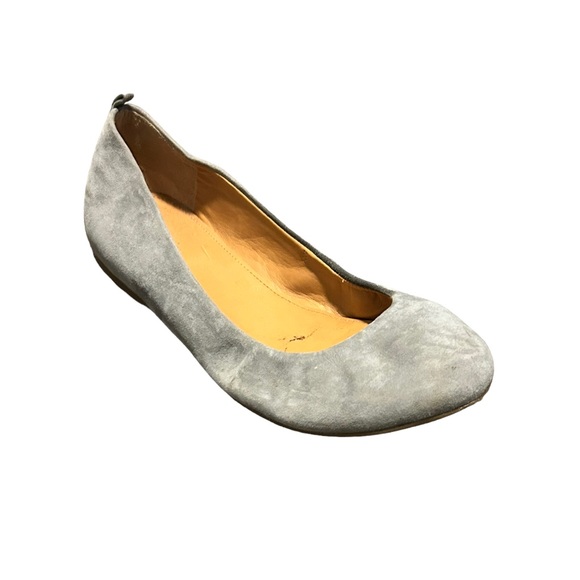 J. CREW Women's Soft Gray Suede Round Toe Ballet Flat Comfortable Shoes-Size 8 - Picture 2 of 14